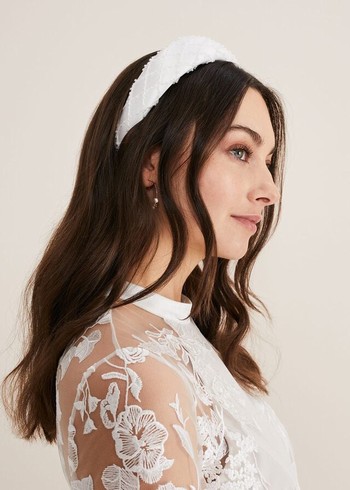 Phase Eight Ivory Beaded Hats White Australia | MQ4950132